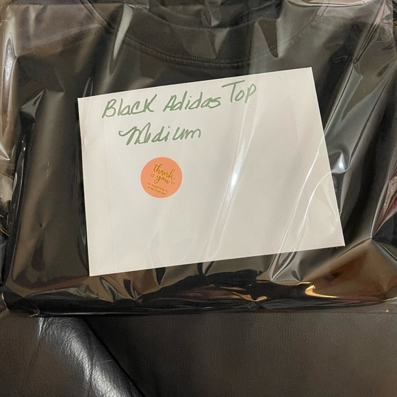 Black and Gray short Sleeve Top Adidas, kind of cropped. So cute - Picture 5 of 5